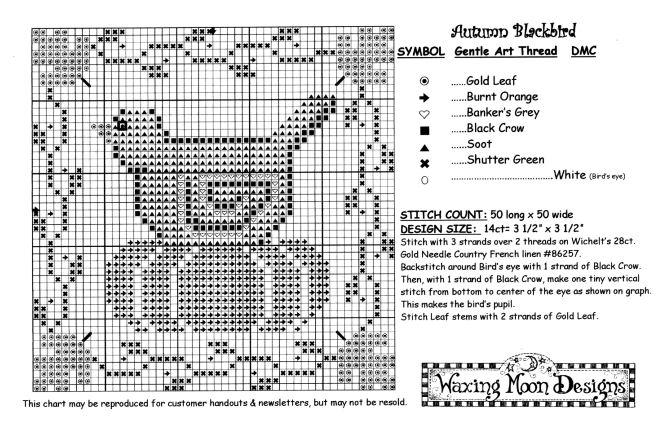 Autumn Blackbird Free Chart